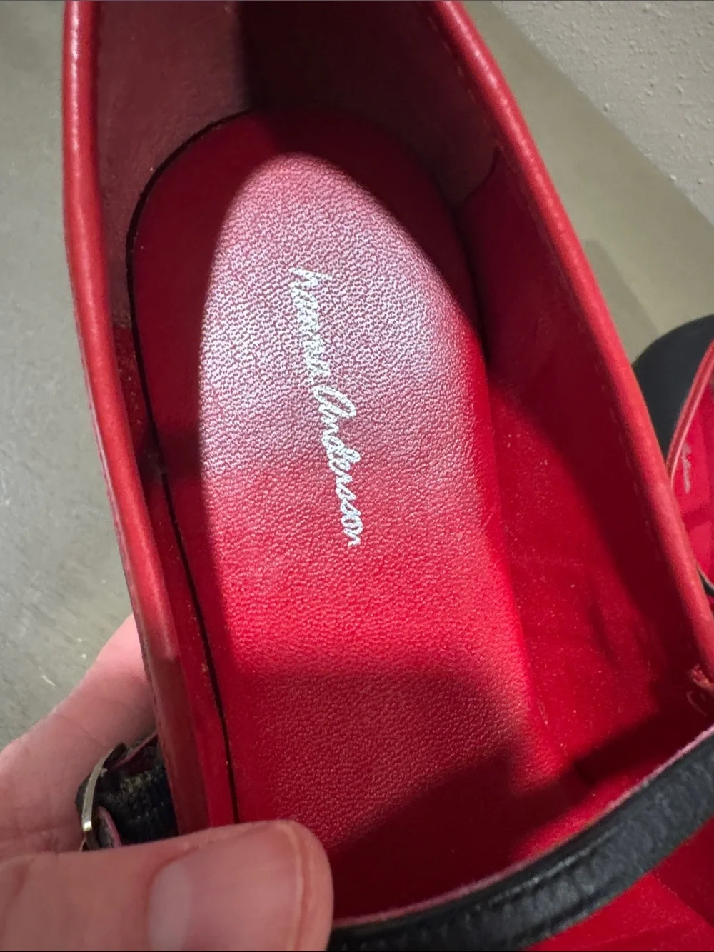 Hanna Andersson Black Mary Jane Dress Shoes with Pink Accents